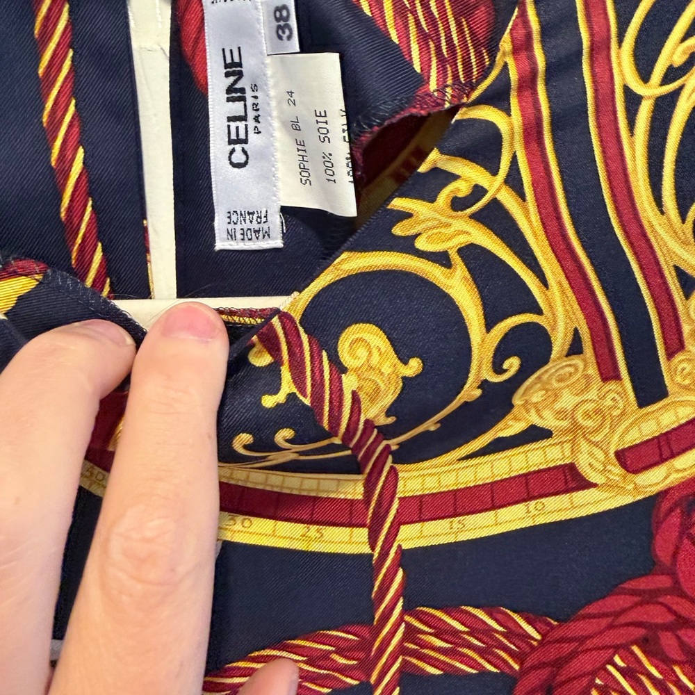 Celine Red And Gold Patterned Top - image 2